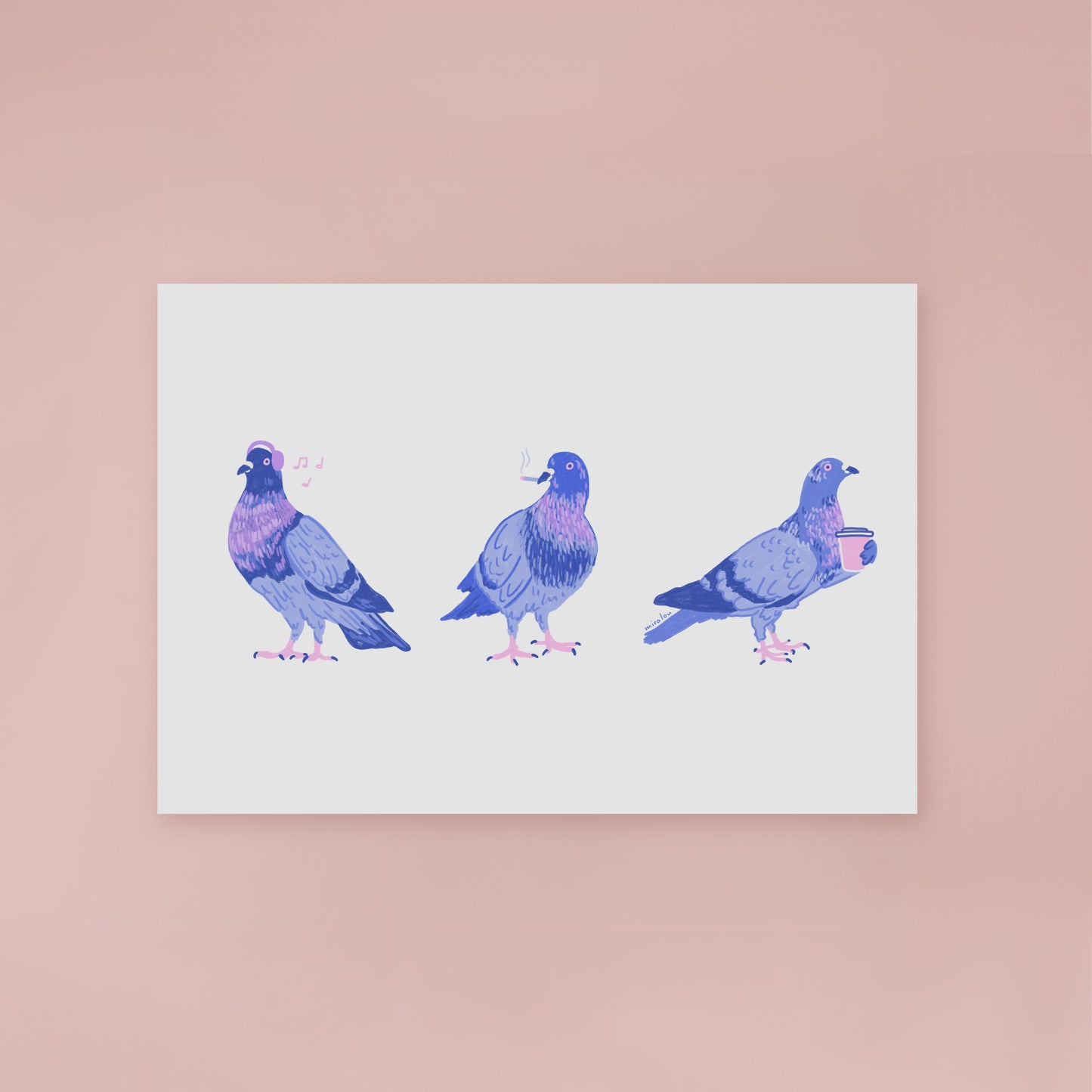 BERLIN CITY PIGEONS - ART PRINT