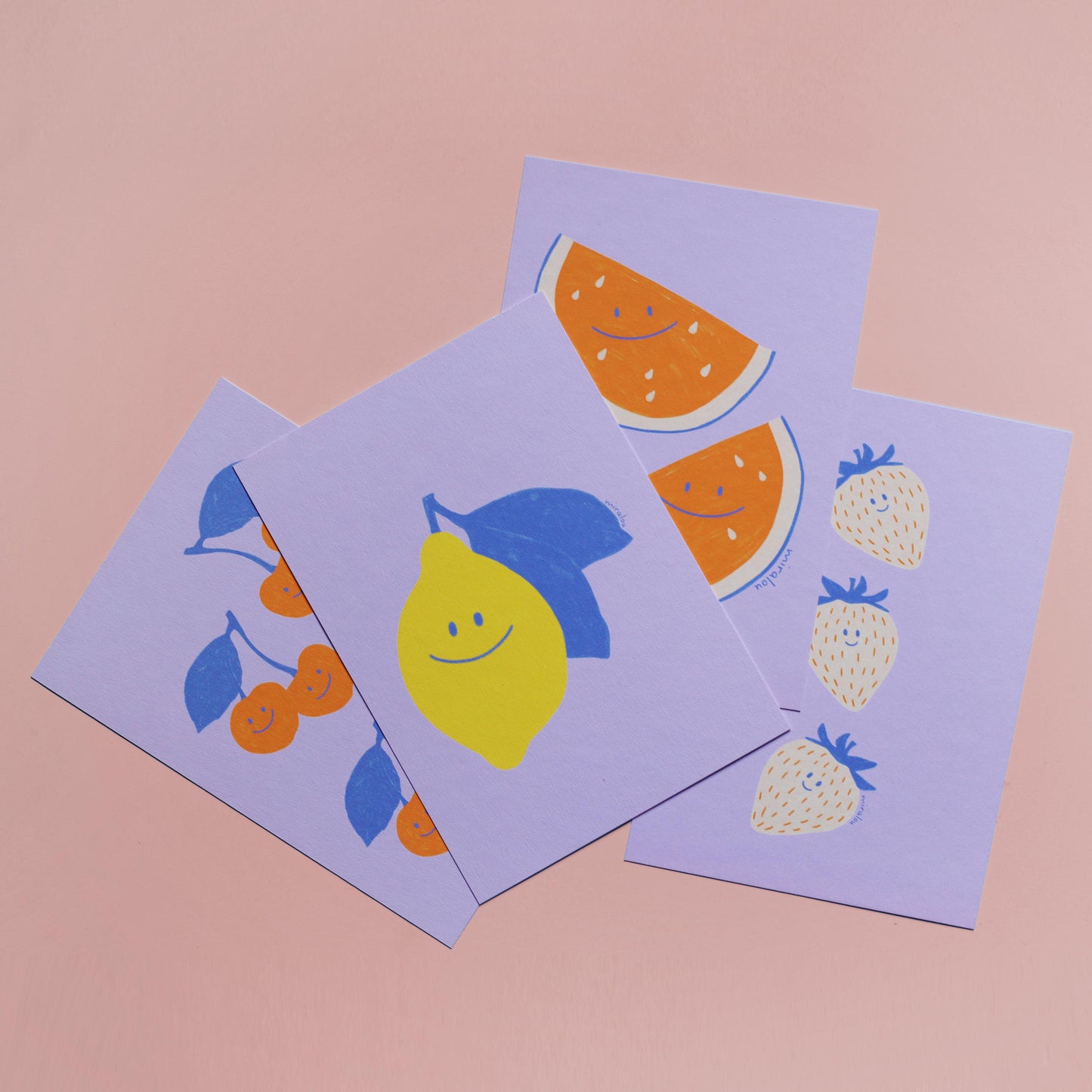 HAPPY FRUIT - POSTCARD SET (4 PIECES)