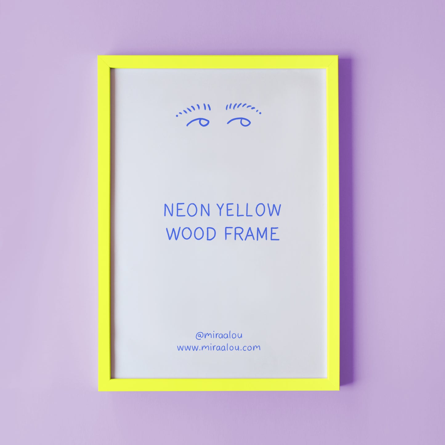WOODEN PICTURE FRAME – NEON YELLOW