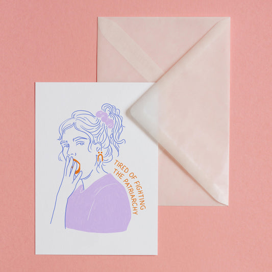 TIRED OF FIGHTING - POSTCARD