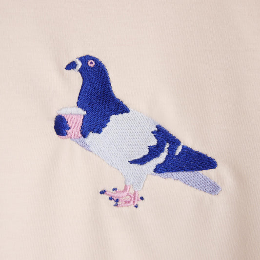 BERLIN CITY PIGEON, COFFEE, WHITE - UNISEX T-SHIRT STICK 