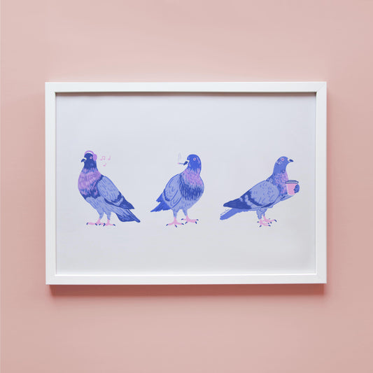 BERLIN CITY PIGEONS - ART PRINT