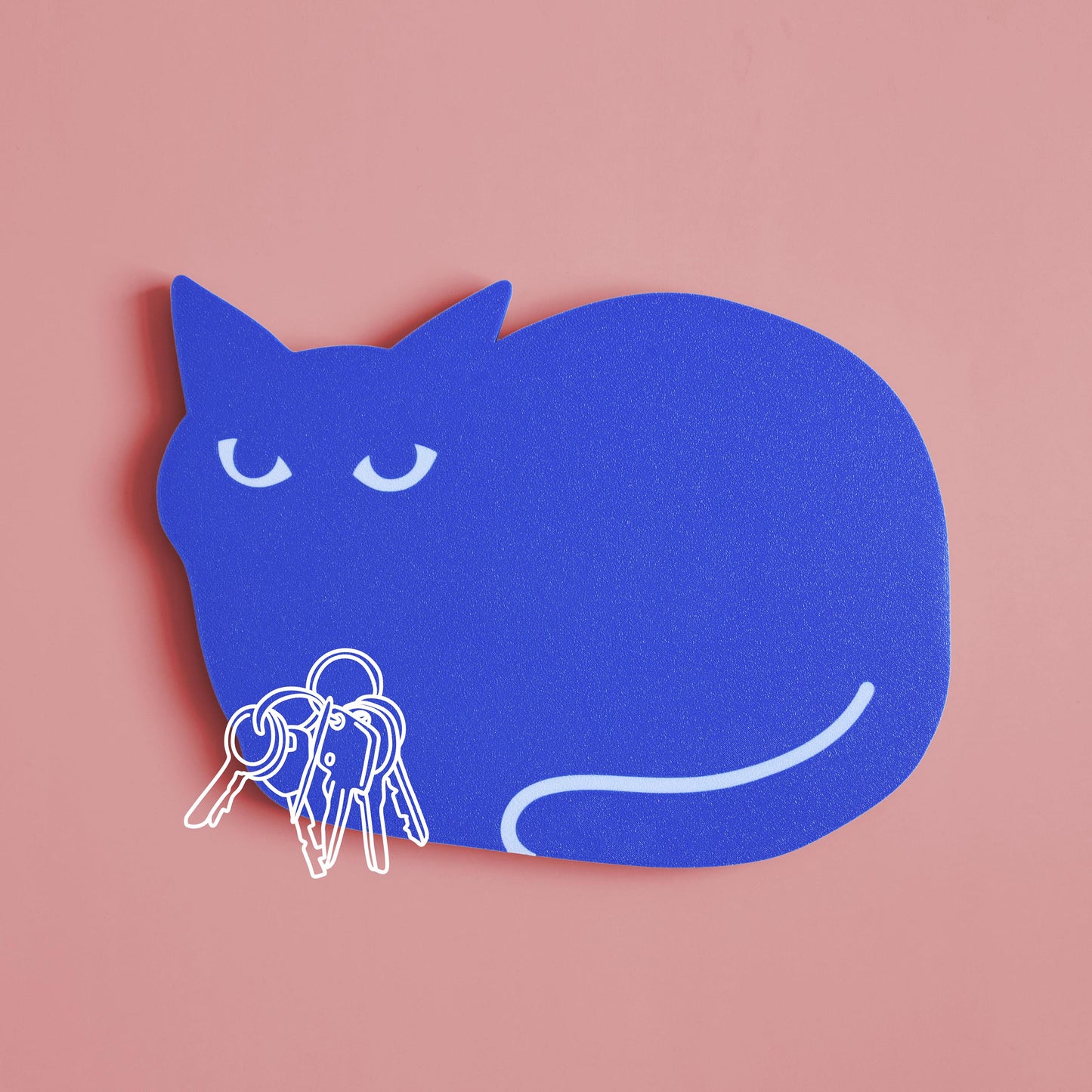 magnetic key holder in the shape of a blue cat
