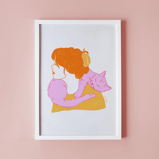 CAT SCARF - ART PRINT