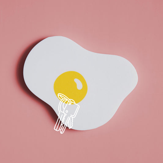 magnetic key holder in the shape of a fried egg