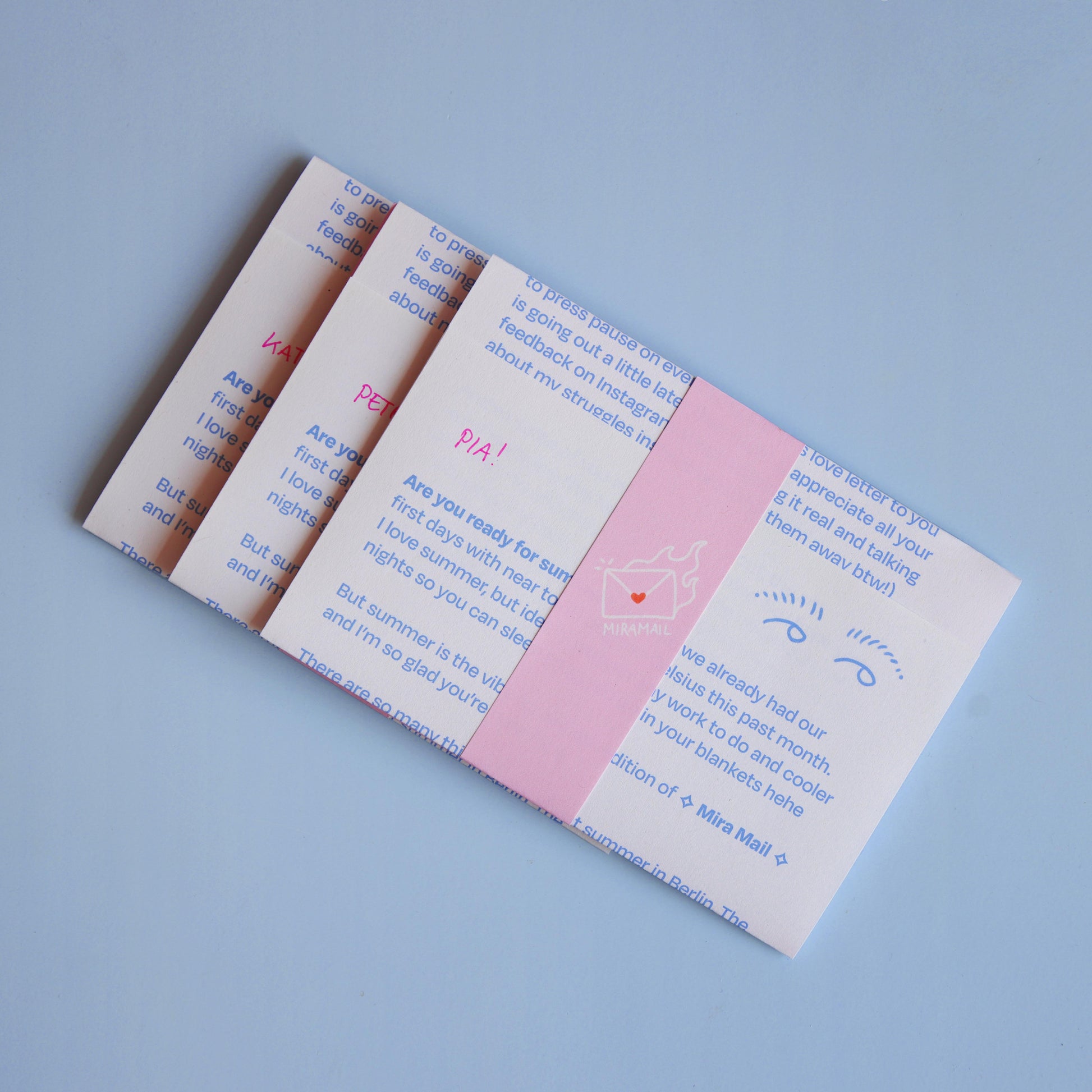 example of the love letter and packaging included in every month's mail club