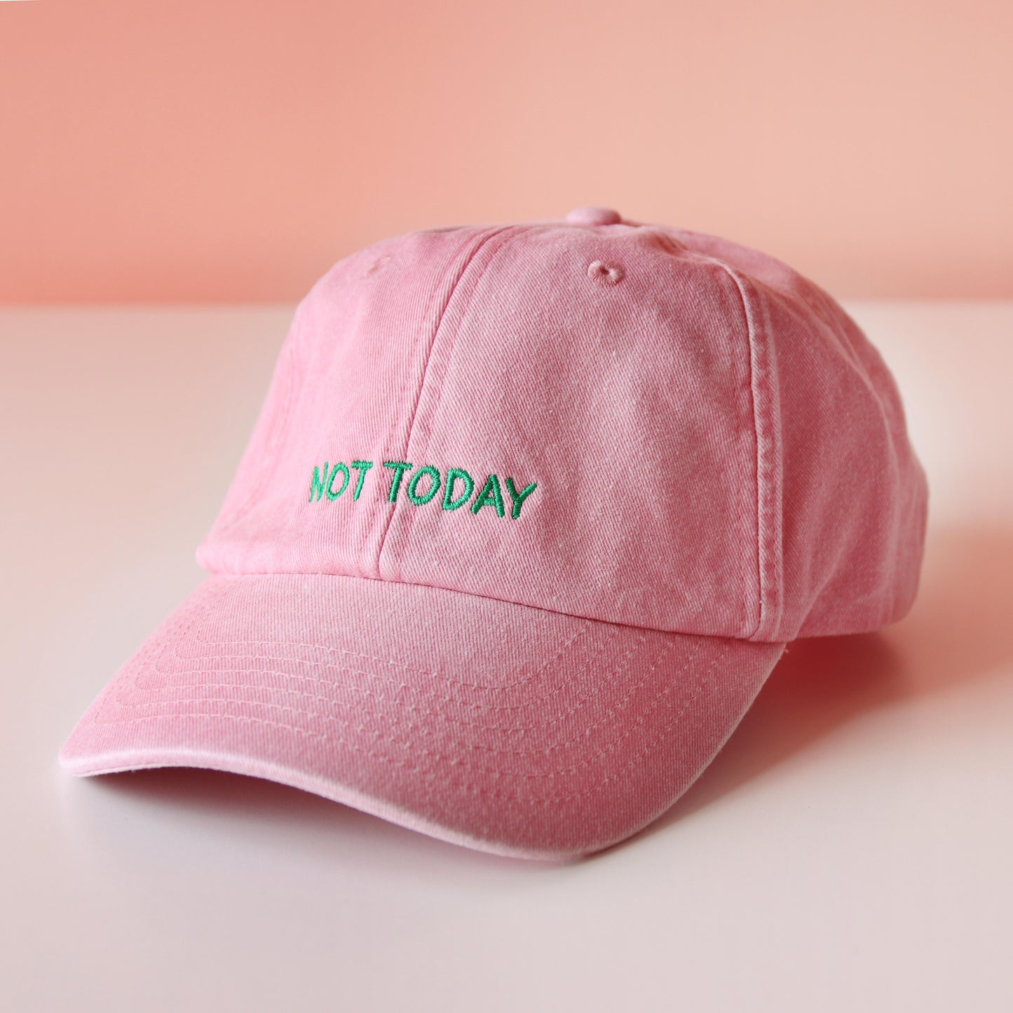 NOT TODAY, PINK+GRÜN - CAP BESTICKT