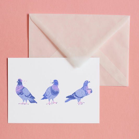 BERLIN CITY PIGEONS - POSTCARD