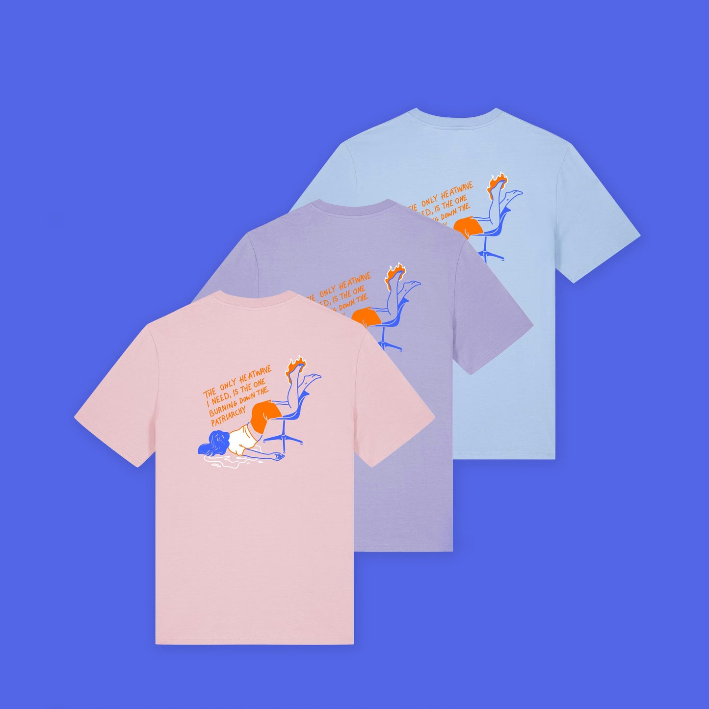 HEATWAVE, BLUE - UNISEX SCREEN-PRINTED T-SHIRT